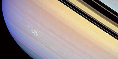 Большое Белое пятно на Сатурне которое оставил мощнейший шторм