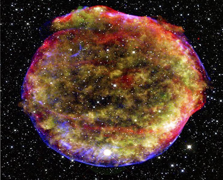 Остатки сверхновой звезды после взрыва